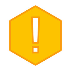 Exclamation mark, Attention sign, Caution icon, Hazard warning symbol, vector mark symbols Yellow style. Isolated icon.