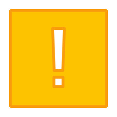 Exclamation mark, Attention sign, Caution icon, Hazard warning symbol, vector mark symbols Yellow style. Isolated icon.