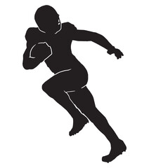 Fototapeta na wymiar American male football player silhouette. soccer athlete
