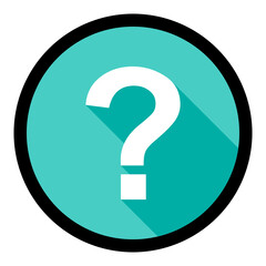 Question mark, FAQ sign, Help symbol, vector mark symbols light blue style. Black stroke design. Isolated icon.