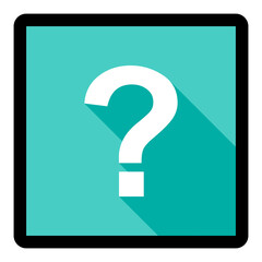 Question mark, FAQ sign, Help symbol, vector mark symbols light blue style. Black stroke design. Isolated icon.
