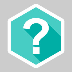 Question mark, FAQ sign, Help symbol, vector mark symbols light blue style. White stroke design. Isolated icon.