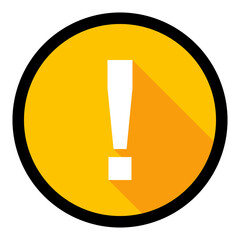 Exclamation mark, Attention sign, Caution icon, Hazard warning symbol, vector mark symbols Yellow style. Black stroke design. Isolated icon.