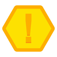 Exclamation mark, Attention sign, Caution icon, Hazard warning symbol, vector mark symbols Yellow style. Isolated icon.