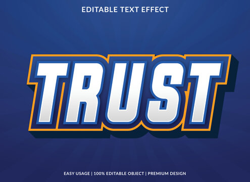 trust editable text effect template use for business logo and brand