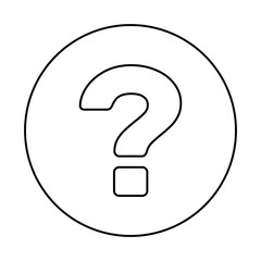 Question mark, FAQ sign, Help symbol, vector mark symbols. Black outline design. Isolated icon.
