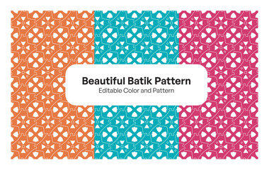 Modern Batik Pattern Kawung from Indonesia Country for Textile Pattern