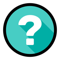 Question mark, FAQ sign, Help symbol, vector mark symbols light blue style. Black stroke design. Isolated icon.