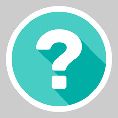 Question mark, FAQ sign, Help symbol, vector mark symbols light blue style. White stroke design. Isolated icon.