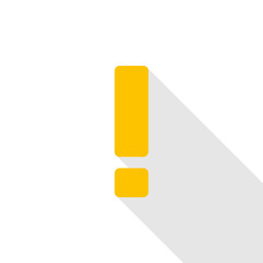 Exclamation mark, Attention sign, Caution icon, Hazard warning symbol, vector mark symbols Yellow style. Isolated icon.