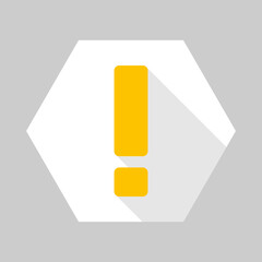 Exclamation mark, Attention sign, Caution icon, Hazard warning symbol, vector mark symbols Yellow style. Isolated icon.