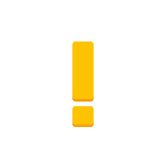 Exclamation mark, Attention sign, Caution icon, Hazard warning symbol, vector mark symbols Yellow style. Isolated icon.