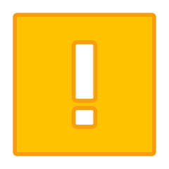 Exclamation mark, Attention sign, Caution icon, Hazard warning symbol, vector mark symbols Yellow style. Isolated icon.