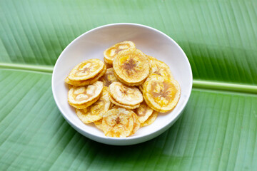 Banana stuffed with tamarind. Fruit snack