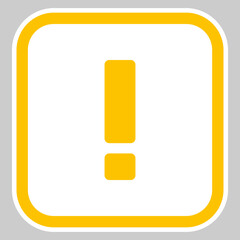 Exclamation mark, Attention sign, Caution icon, Hazard warning symbol, vector mark symbols Yellow style. Isolated icon.