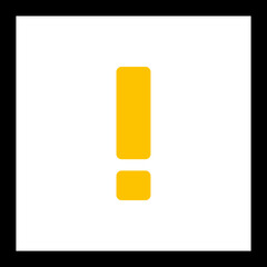 Exclamation mark, Attention sign, Caution icon, Hazard warning symbol, vector mark symbols Yellow style. Isolated icon.