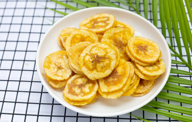Banana stuffed with tamarind. Fruit snack