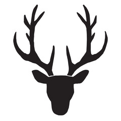 stag silhouette male deer vector icon on white background