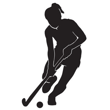 Female Field Hockey Athlete Silhouette