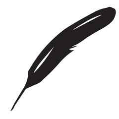 feather silhouette vector on white background
