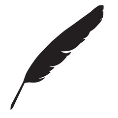 feather silhouette vector on white background