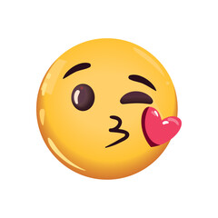 flat kissing emoji