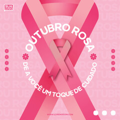 brazil outubro rosa breast cancer awareness month post design - obrazy, fototapety, plakaty