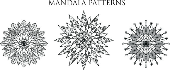 luxury ornamental mandala design background, mandala design, Mandala pattern Coloring book Art wallpaper design, tile pattern, greeting card, set mandala design
