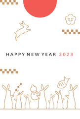 2023 New Year Card 06 Rabbit year