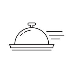 Cloche restaurant icon line vector