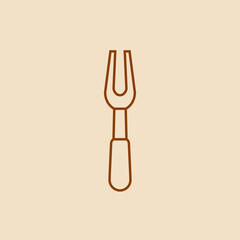 barbeque grill fork outline icon