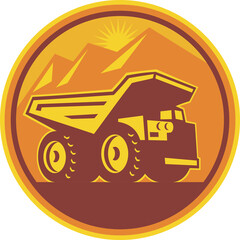 Mining Dump Truck Retro © Redwater Vectors