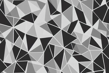 Fototapeta premium 2d seamless pattern. Modern stylish texture with monochrome trellis. Repeating geometric triangular grid. Simple graphic design. Trendy hipster sacred geometry.