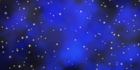 Naklejka na ściany i meble Dark BLUE vector pattern with abstract stars.