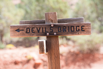 Devils Bridge trail sign