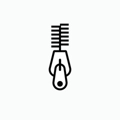 Zipper Icon. Fashion Element Symbol - Vector.  
