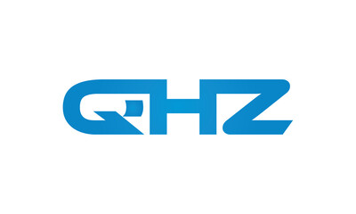 QHZ monogram linked letters, creative typography logo icon