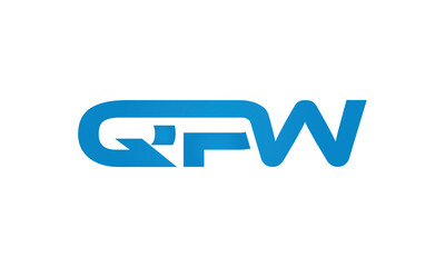 QPW monogram linked letters, creative typography logo icon