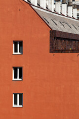 minimalist photo of european building side windows and roof