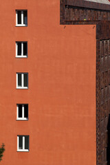 Fototapeta na wymiar minimalist photo of european buildings side windows and roof