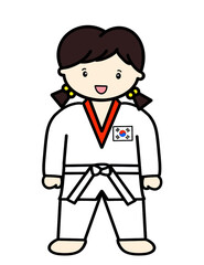 job, job clothes, children, taekwondo player