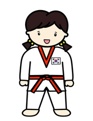 job, job clothes, children, taekwondo player