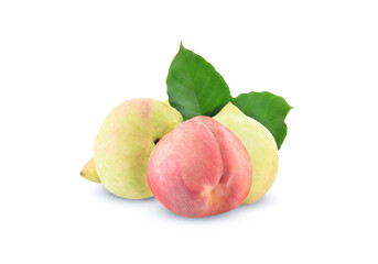 fresh green peache isolated on white background