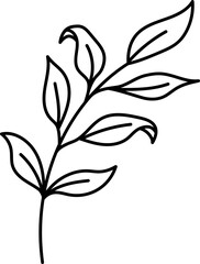 Leaves Line Art Vector Minimal Illustration