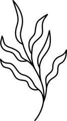 Fern Leaves Line Art Vector Minimal Illustration