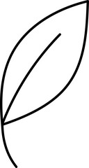 Leaf Icon Simple Minimal Line Illustration