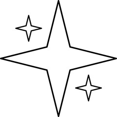 Star Sparkle Vector Illustration Icon Minimal Line Art