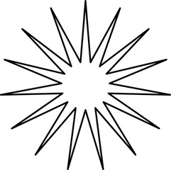 Sun Minimal Vector Line Art Illustration