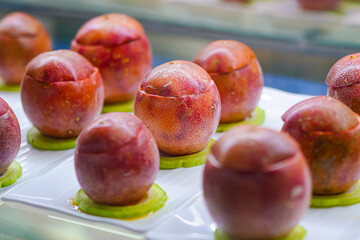 Passion fruit arranged in the refrigerator