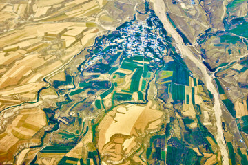 Aerial photography of the texture of the earth